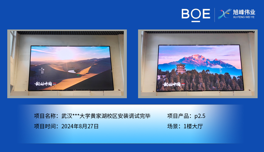 武漢***大學黃家湖校區(qū)安裝調試完畢